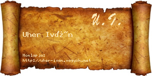 Uher Iván névjegykártya