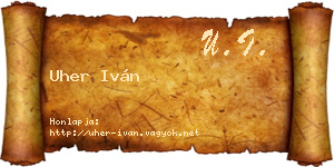 Uher Iván névjegykártya